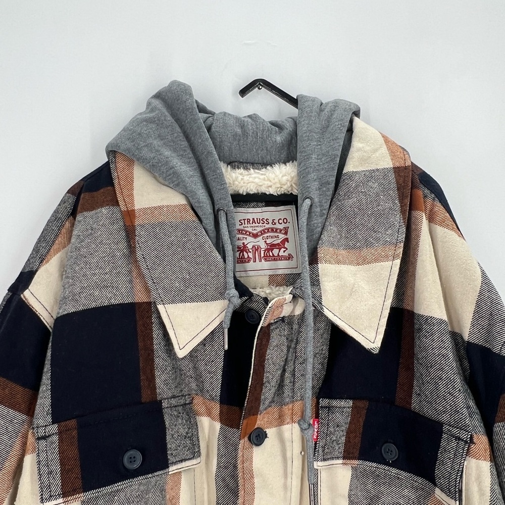 Levi’s Plaid Sherpa Lined Hoodie Multicolor Jacket